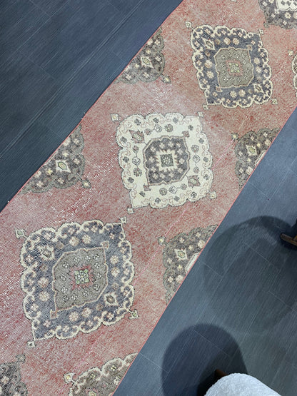 Oushak Runner Rug, Vintage Runner 2.9 x 12.5 Rug, Hallway Runner Rug, Kitchen Runner Rug Wool Runner Rug Wool Oushak Rug