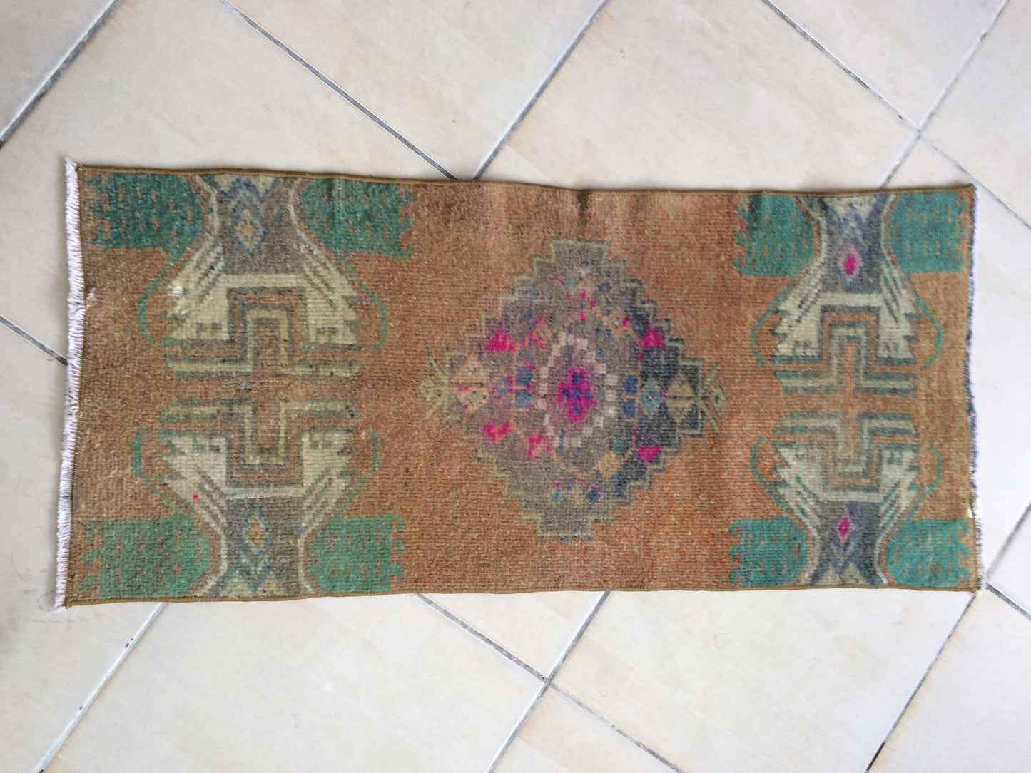 Turkish Mini Rug  Oushak Small Area Rug Turkish Rug Oushak Rug Hand Made Rug Vintage Rug