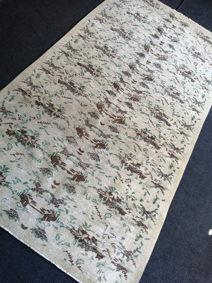 5 x 9.3 Floral Rug, Oushak Rug, Turkish Rug, Hand Made Rug,Oushak antique Rug,Hand woven Rug,Weaving Rug,Ethnic Rug,Kitchen Rug