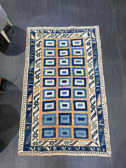 Antique Rug, TURKISH RUG, VINTAGE Rug, Living Room 3.3 x 5.2 Rug, Oushak Rug, Handmade Rug, Earth Tones rug, Persian Rug, farmhouse rug