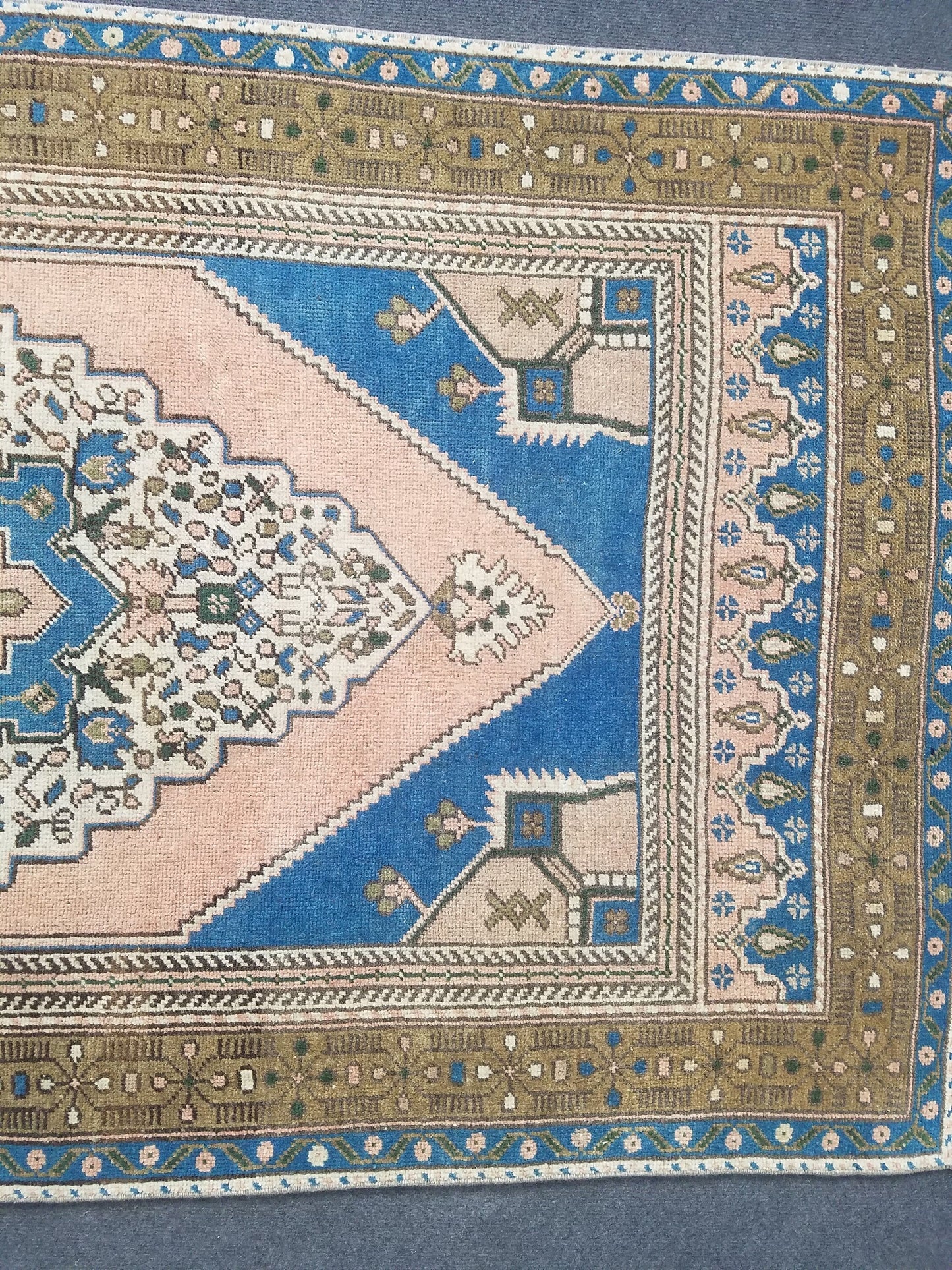 3.6 x 6.6 Turkish rug, vintage rug, vintage oushak rug, Hand Knotted Rug , Handmade Rug