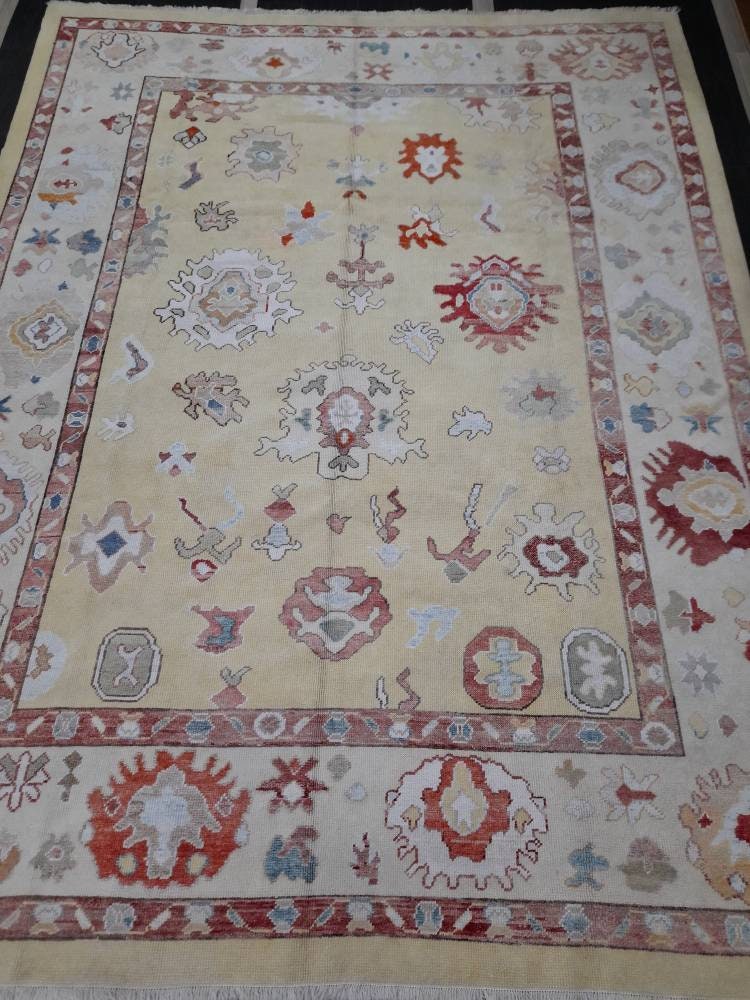 9 x 12 Muted Turkish RUG  TURKISH Oushak Rug Muted Oushak Rug Vintage Rug Wool Oushak 9x12 Rug Hand Made Rug Authentic Oushak Rug