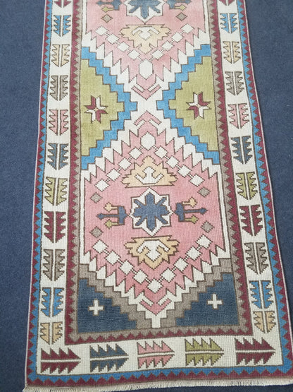 12'2x3' oushak runner rug,runner rug,turkish runner rug vintage rug vintage oushak rug,hand made runner rug, kitchen runner rug bohemian rug
