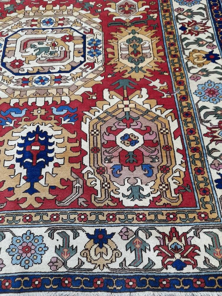 High Wool Pile Vintage RUG 6 x 10.3 TURKISH Rug Vintage Quality Oriental Rug Shirvan Rug Wool Oushak Rug Blue Rug Persian Rug Hand Made Rug