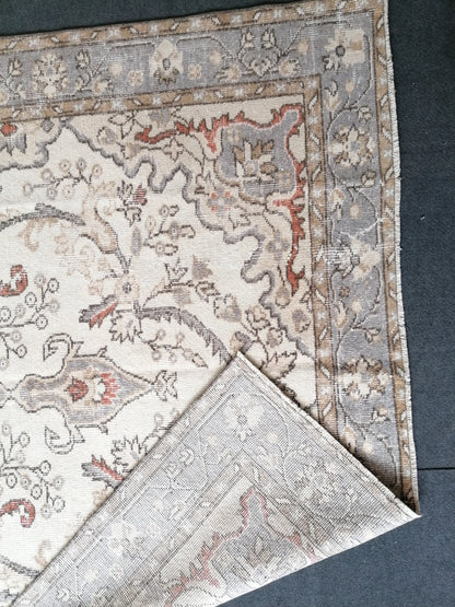 Faded oushak rug 10'3x6'3 large turkish rug, vintage rug, wool vintage oushak rug hand made rug