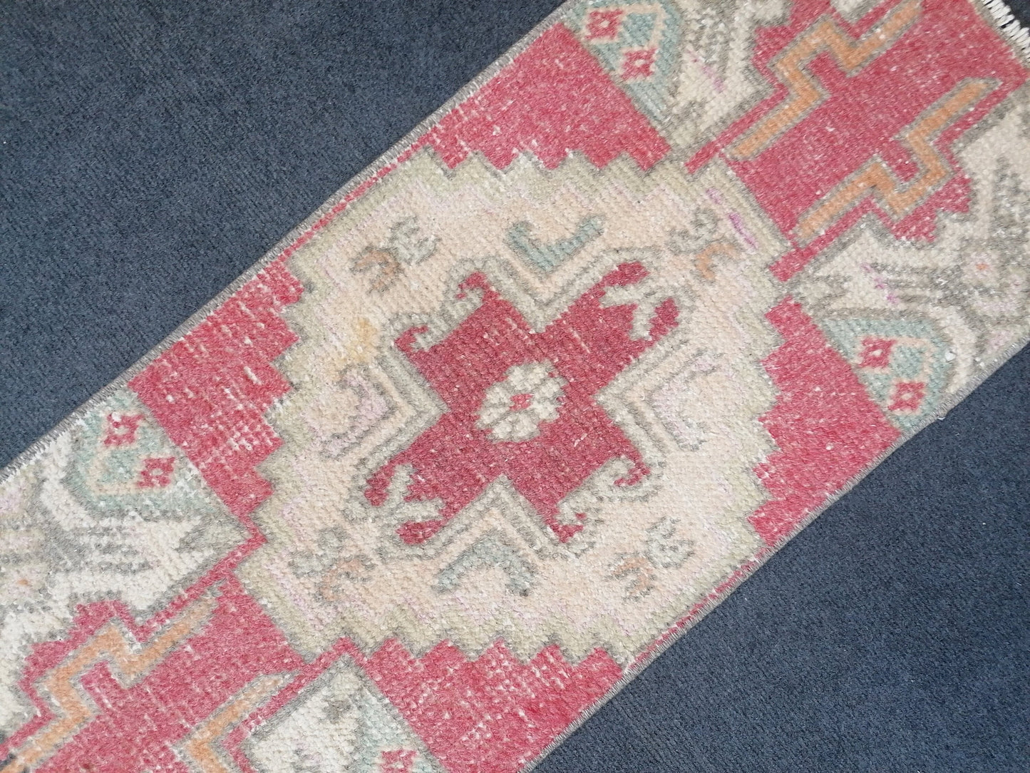 Turkısh small rug, vıntage rug, vıntage turkısh rug, hand made rug,wool rug 3x1'4