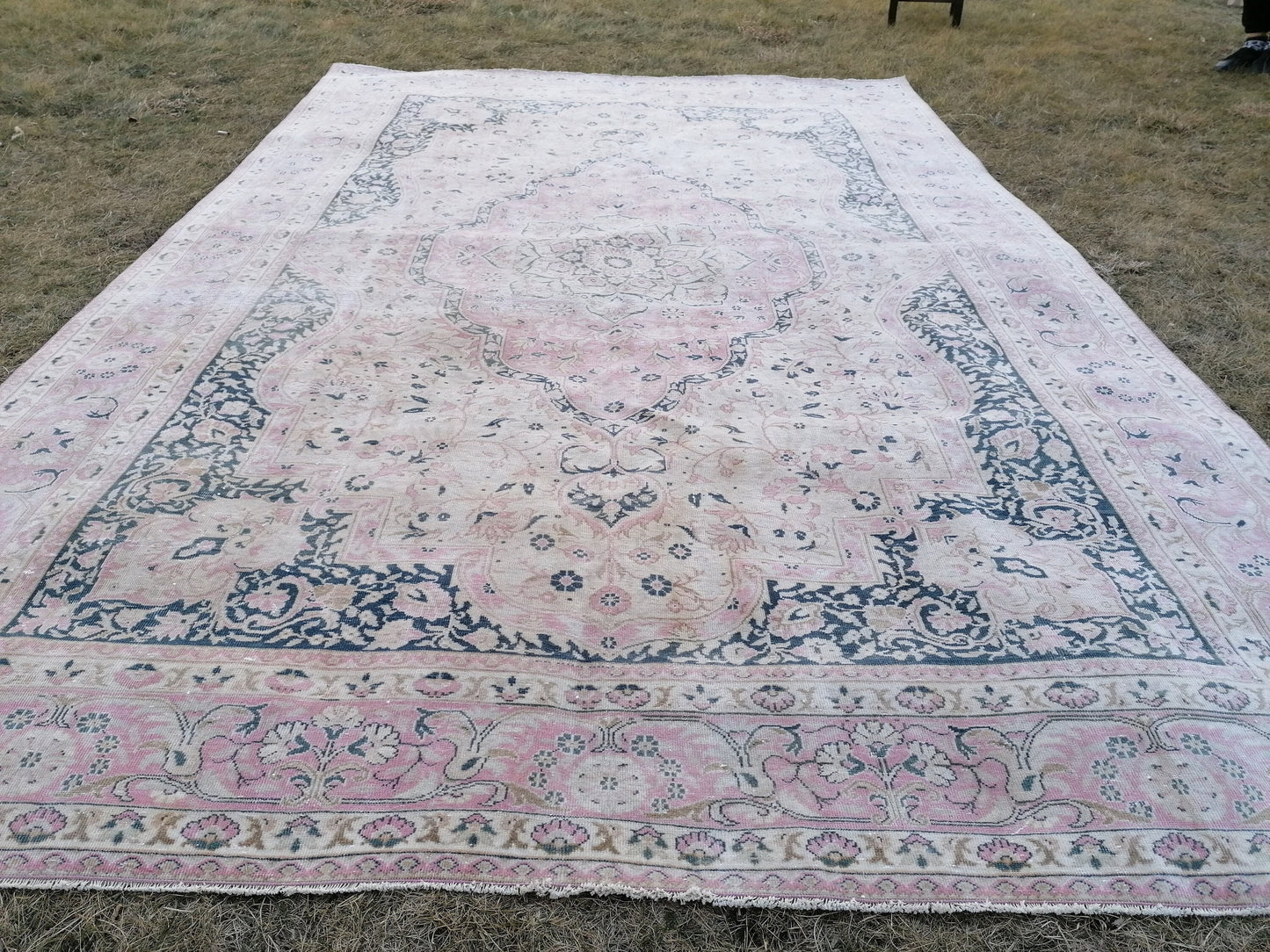 6.7 x 10.2 vintage rug. turkish oushak rug rustic, tribal rug retro rug traditional turkish rug