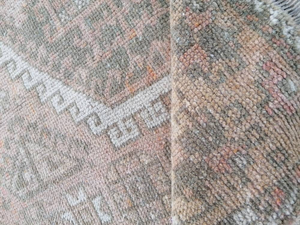 4'2x8'3 oushak wool runner rug, vintage turkish runner, hallway handmade runner, kitchen runner rug