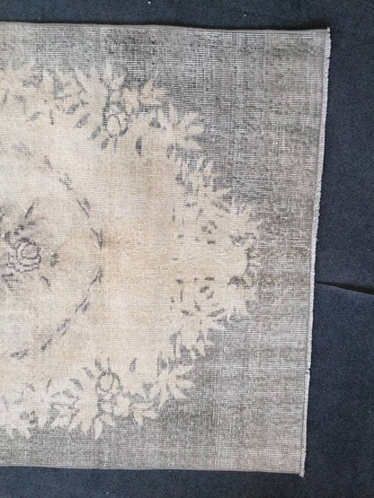 Turkish rug, oushak rug 3'8x6'6 vintage rustic rug, vintage oushak rug, kitchen area rug,