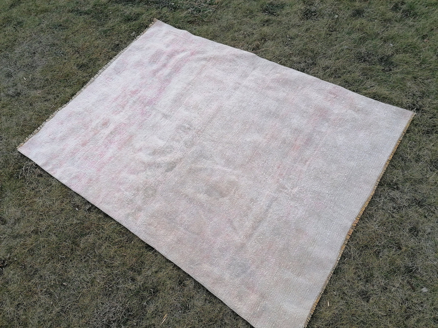 4.6 x 6.3 Turkish rug vintage wool rug turkish rug, vintage anatolian rug, oushak unique handmade rug