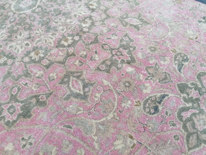 Turkish runner rug 10'7x2'7 pink runner rug, vintage oushak runner  kitchen runner rug, hallway runner rug, vintage runner oushak runner rug