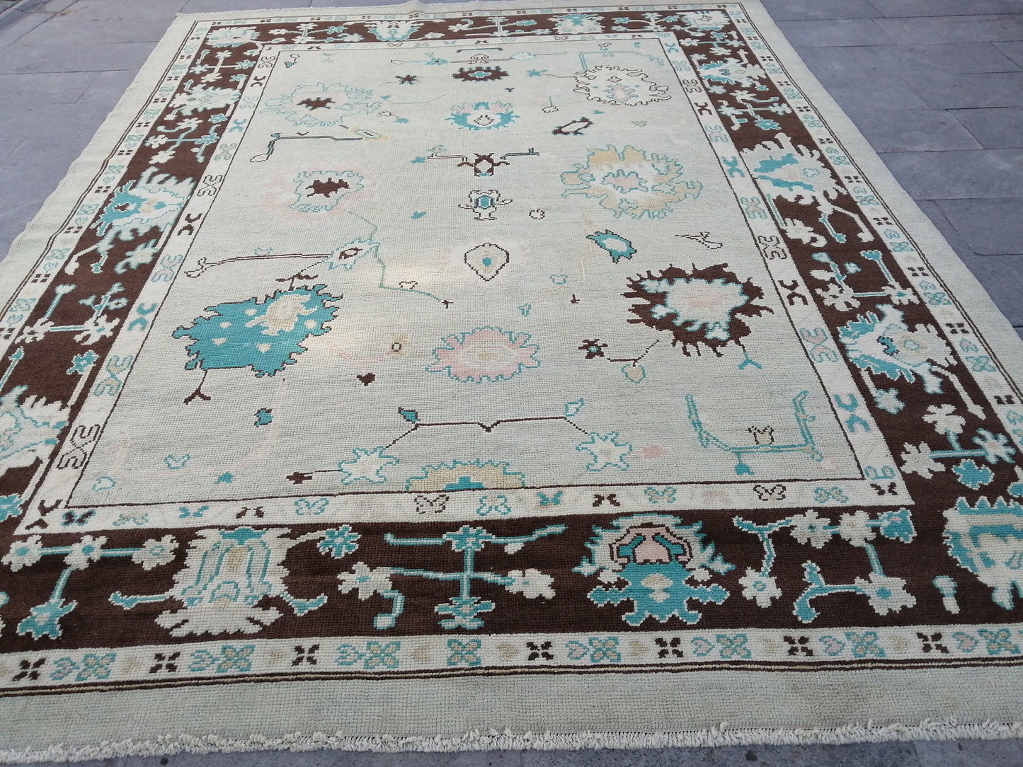 11.4 X 8.9 OUSHAK RUG, TURKISH Oushak Rug, Vintage Oushak  Rug, Rug,Wool 9x11 Oushak Rug Hand Made Rugs, Made In Turkey Oushak Rug 9x12 8x11