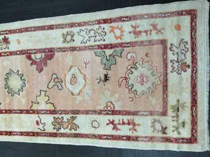 Vintage Turkish Oushak Runner Rug 2.9 x 14 Turkish Runner Rug XL Vintage Muted Runner Rug Extra Long  Runner Rug Plush Soft Wool Runner