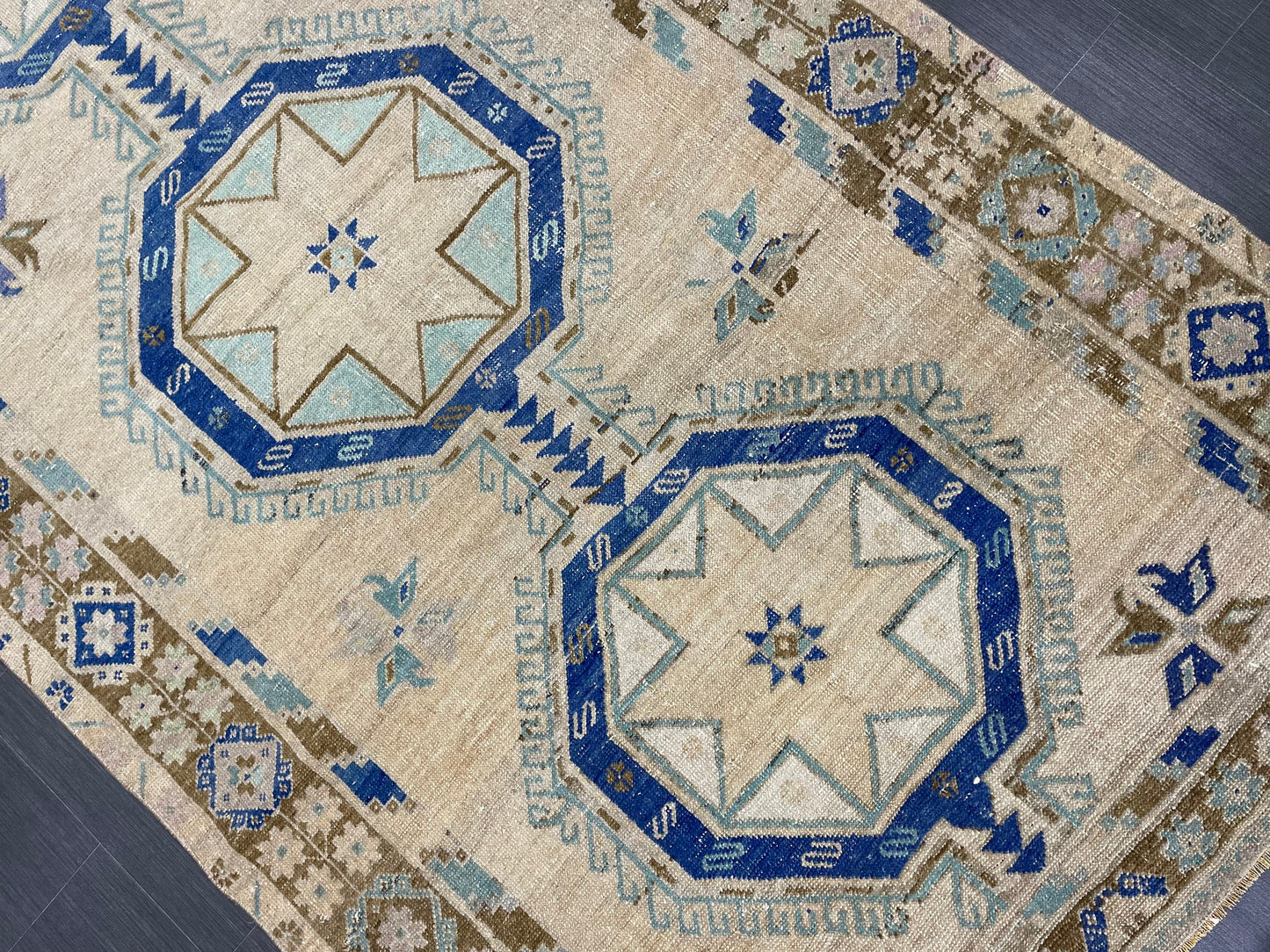 Muted Vintage Runner Rug Persian Runner Rug 4.8 x 12.5 Star Rug Runner Turkish Runner Kitchen Runner Rug Antique Wool Oriental Runner