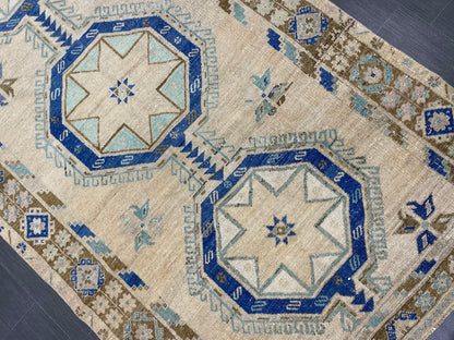 Muted Vintage Runner Rug Persian Runner Rug 4.8 x 12.5 Star Rug Runner Turkish Runner Kitchen Runner Rug Antique Wool Oriental Runner