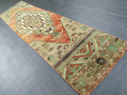 9.4 x 2.4 Oushak Runner Rug Turkish Runner Rug Vintage Runner Rug Hallway Runner Rug Kitchen Runner Rug Wool Runner Rug Wool Oushak Rug