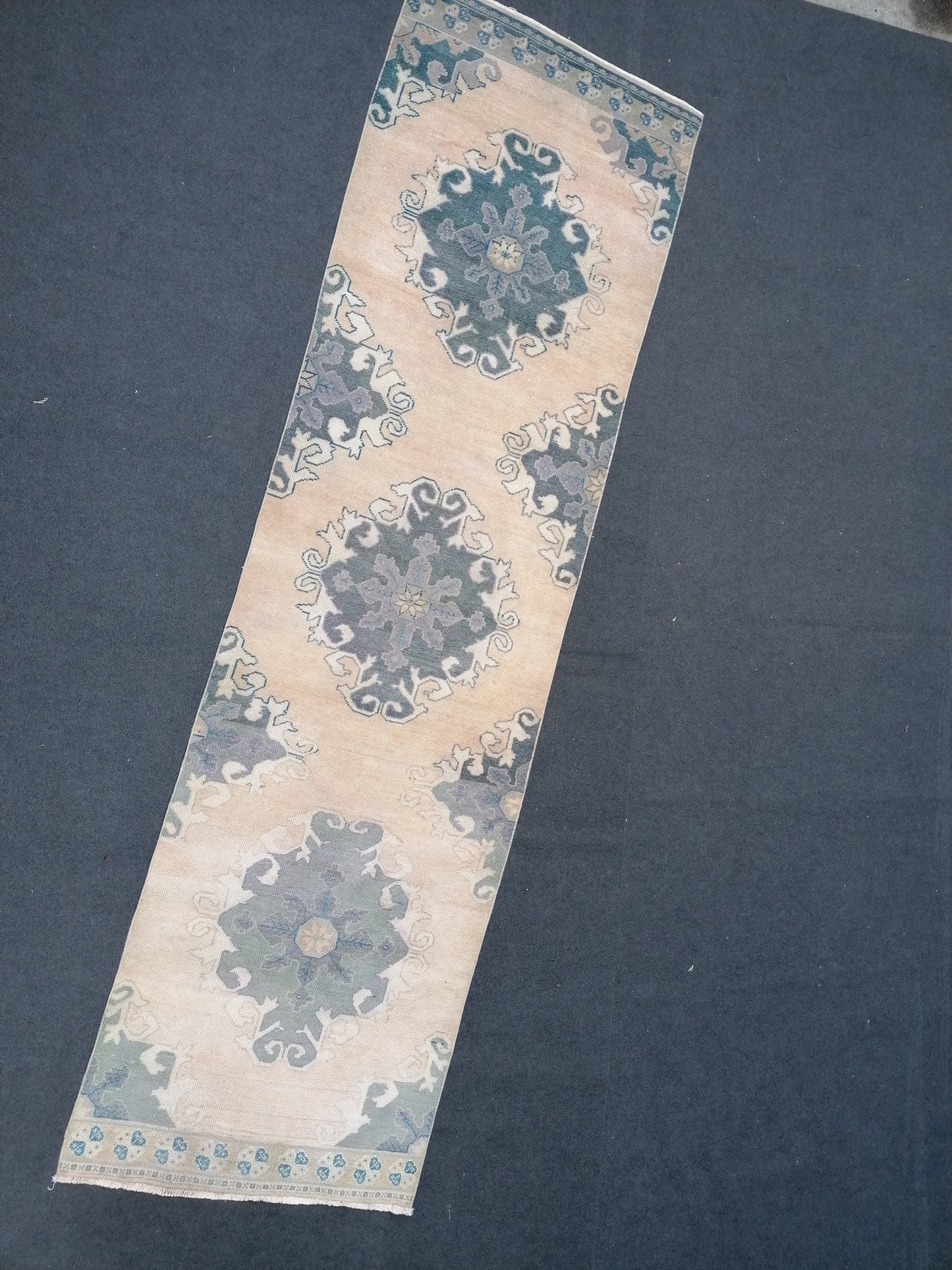 3.4 x 11.8 oushak turkish runner rug, vintage runner rug, Hand Knotted Runner - Handmade rug