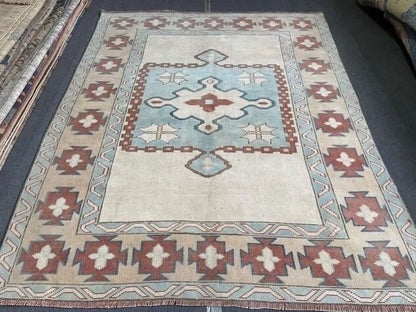 5 x 6 Large turkish oushak rug - living room rug, handmade rug