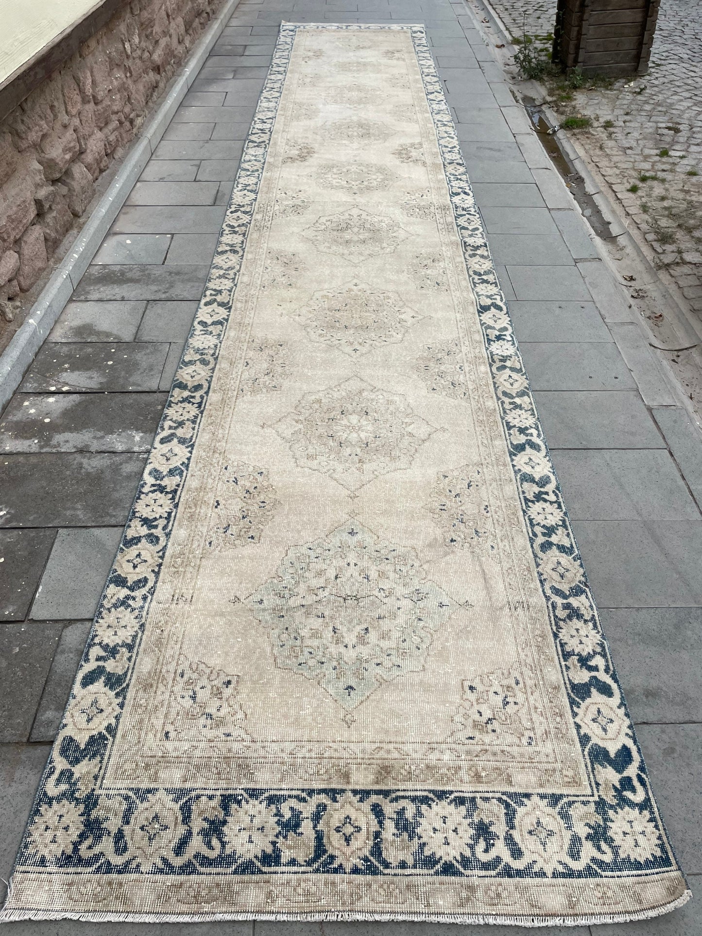 Muted Extra Long Turkish Runner Very Long Muted Oushak Runner Rug 5 x 22.4 Vintage Runner Rug XL Oriental Runner Rug Staircase Runner rug