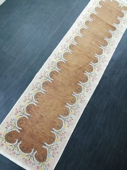 Oushak Runner Rug 2.6 x 10.5 Turkish Runner Rug Vintage Runner Rug Hallway Runner Rug Kitchen Runner Rug Antique Runner Oriental Runner Rug