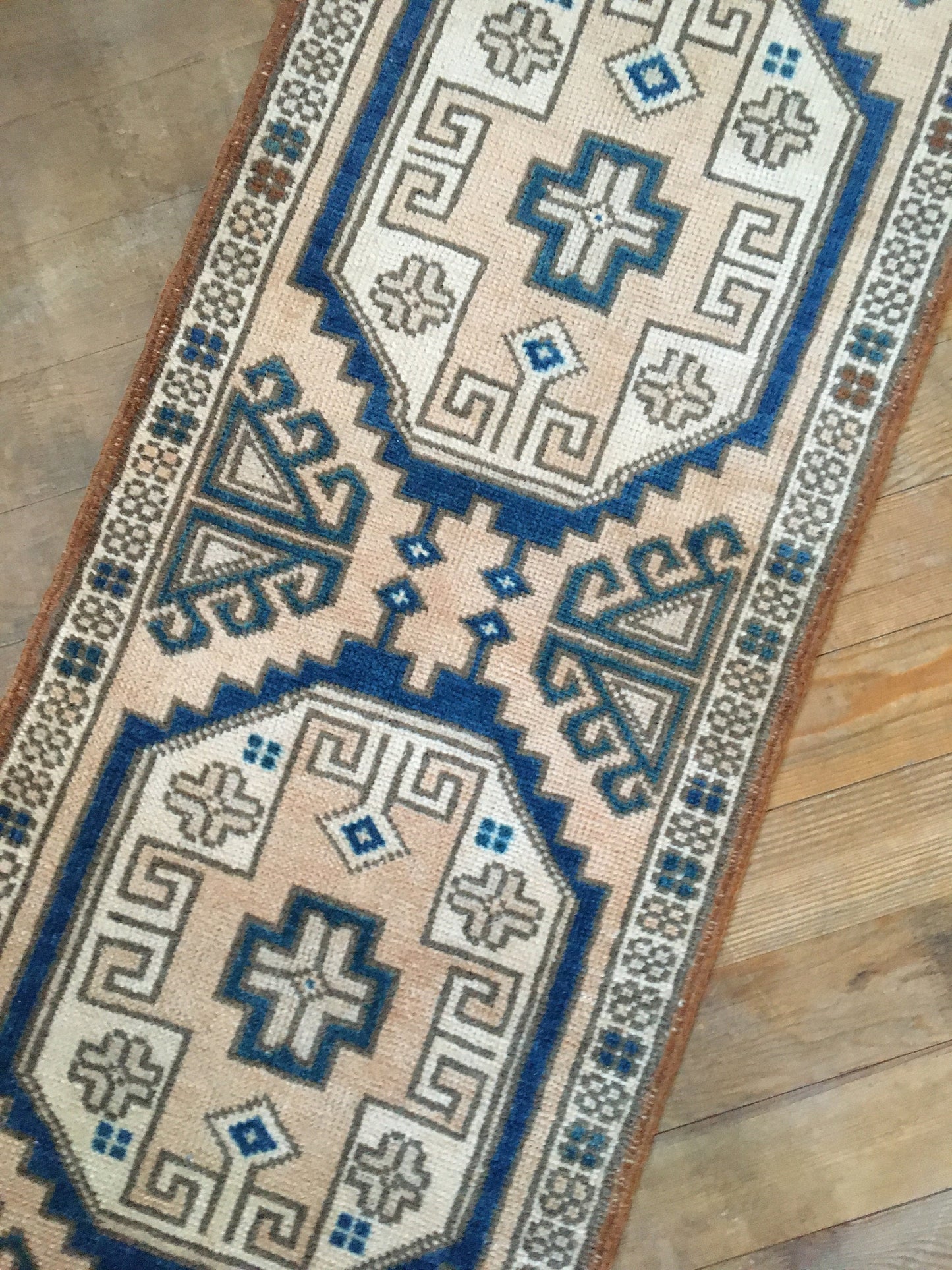 2x3 feet vintage small rug, oushak bedroom small rug, entryway blue small rug, turkish kitchen mini rug,, muted persian design bathroom rug