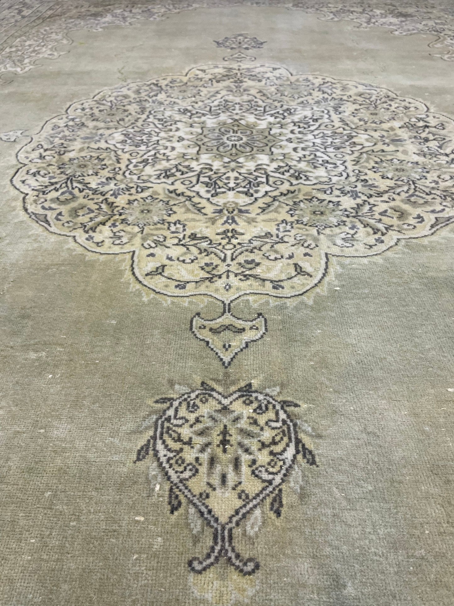 Vintage Turkish Rug Vintage Green 7x10 ft Rug, Oriental Rug Wool Rug Fine Hand Knotted Vintage Rug HandMade Rug Persian Rug