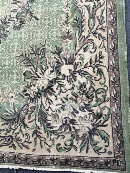 10 X 6.7 OUSHAK RUG TURKISH Oushak Rug Vintage Oushak Runner Rug Vintage Runner Rug Wool Oushak Rug Hand Made Rugs Vintage Turkish Rug