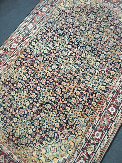 4.3x6.6 feet large handmade persian rug, vintage kitchen floor rug, muted red oushak living room rug, turkish medium bedroom rug,laundry rug