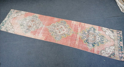 10'4x2'6 0ushak turkish runner rug,vintage rug,kitchen runner rug,vintage anatolian hand made rug