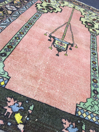 Turkish Rug, Oushak Rug, Rustic Oushak Rug, Wool Oushak Rug, Oushak Runner Rugs, Farmhouse Rug, Vintage Rug, High Pile, Hand Made Rug