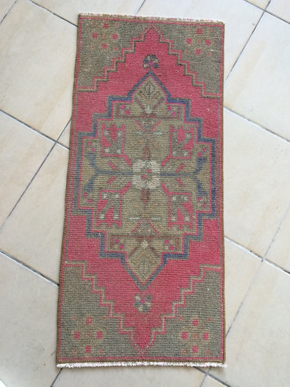 Mini Rug Small Area Rug Turkish Rug Oushak Rug Hand Made Rug Vintage Rug