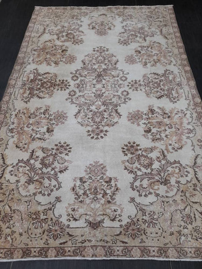 6.2 x 9.8 Oushak Runner Rug Turkish Runner Rug Vintage Runner Rug Hallway Runner Rug Kitchen Runner Rug Wool Runner Rug Wool 6x10 Rug