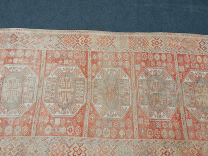 9'x4'4 soft vintage oushak turkish  rug, anatolian old vintage runner rug