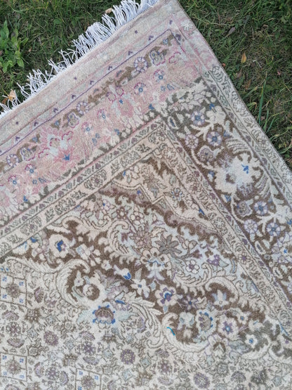 5.5 x 7.3 knotted rug - handmade living room rug, vintage wool rug, Persian rug