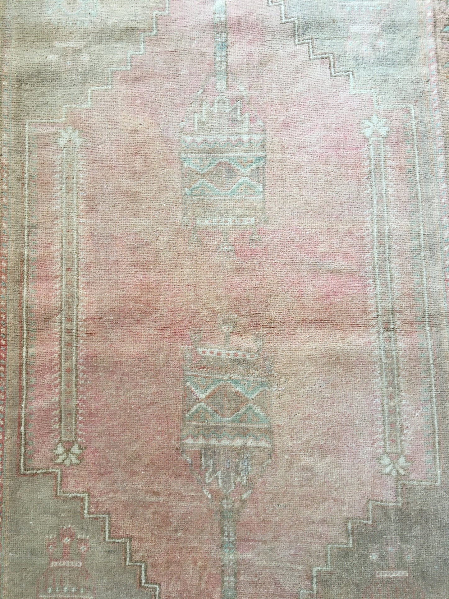 3x6 feet turkish oushak large rug, pastel vintage living room wide rug, muted handmade wool bedroom rug, kitchen area rug, bathroom area rug