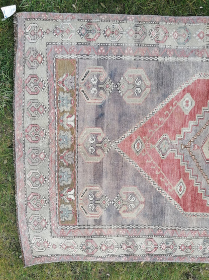 8'8x4'3 vintage rug, vintage oushak rug, unique hand made rug, kitchen area rug, bohemian traditional rug