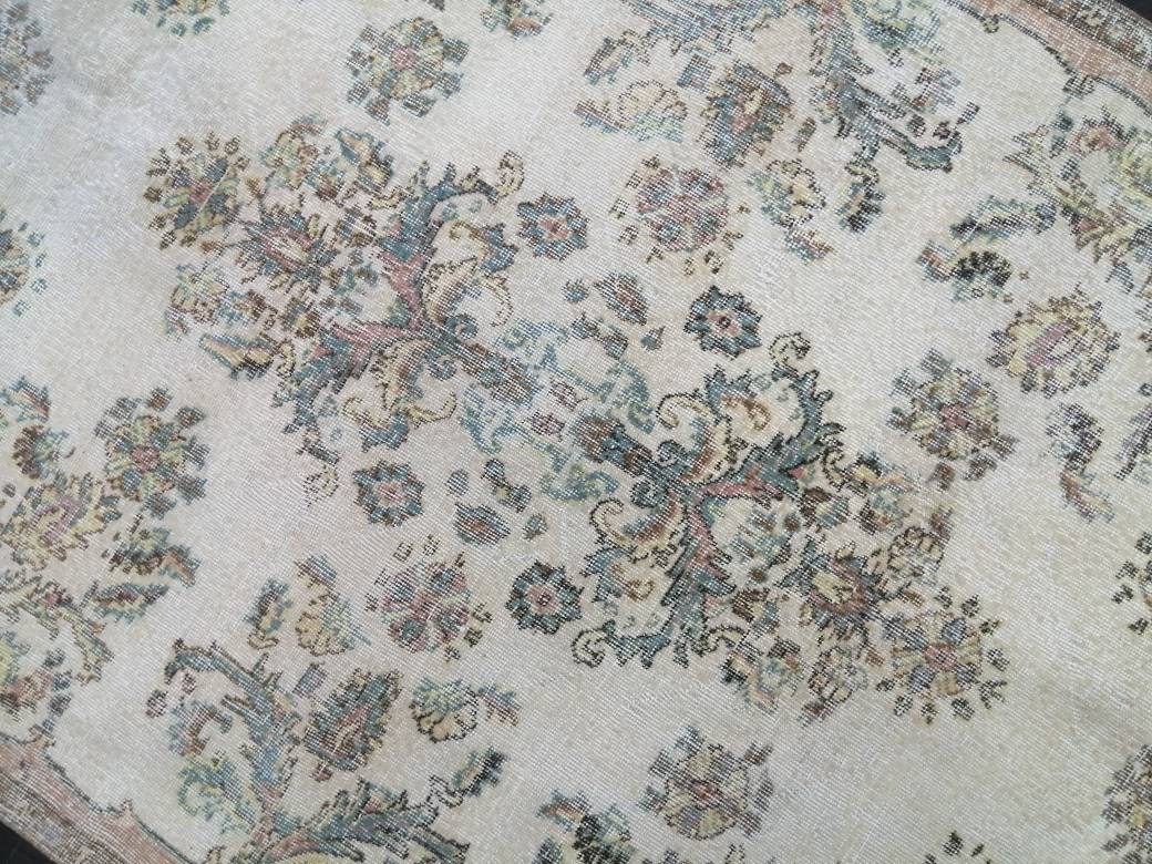 Vintage Rug, Muted 4.8 x 8.5 Rug, Living Room Rug,Oushak Rug,Hand Knotted Rug Cute Rug,Turkish Rug Vintage Fun rug