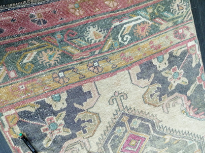 2.6 x 11 Oushak Runner Rug Turkish Runner Rug Vintage Runner Rug Hallway Runner Rug Kitchen Runner Rug Wool Runner Rug Wool Oriental Runner