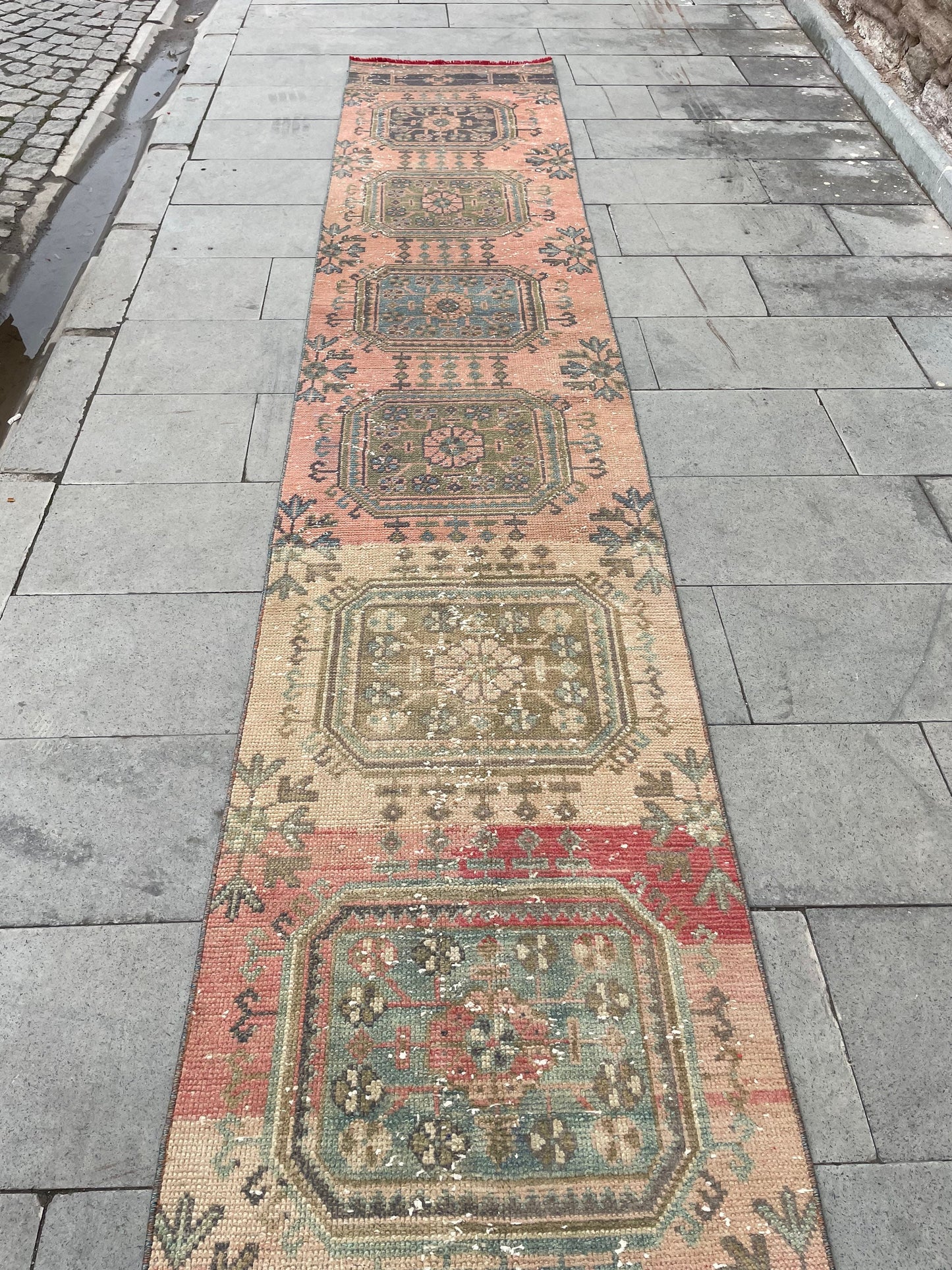 Handmade Staircase Runner Rug 2.3 x 24 ft Extra Long TURKISH Runner Rug Vintage Runner Rug Distressed Runner Rug  Runner Hand Knotted Runner