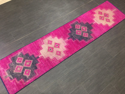 Hand Knotted Runner Rug 2 x 8.5 Turkish Runner Rug Vintage Runner Rug Hallway Runner Rug Kitchen Runner Rug Wool Runner Rug Wool Oushak Rug