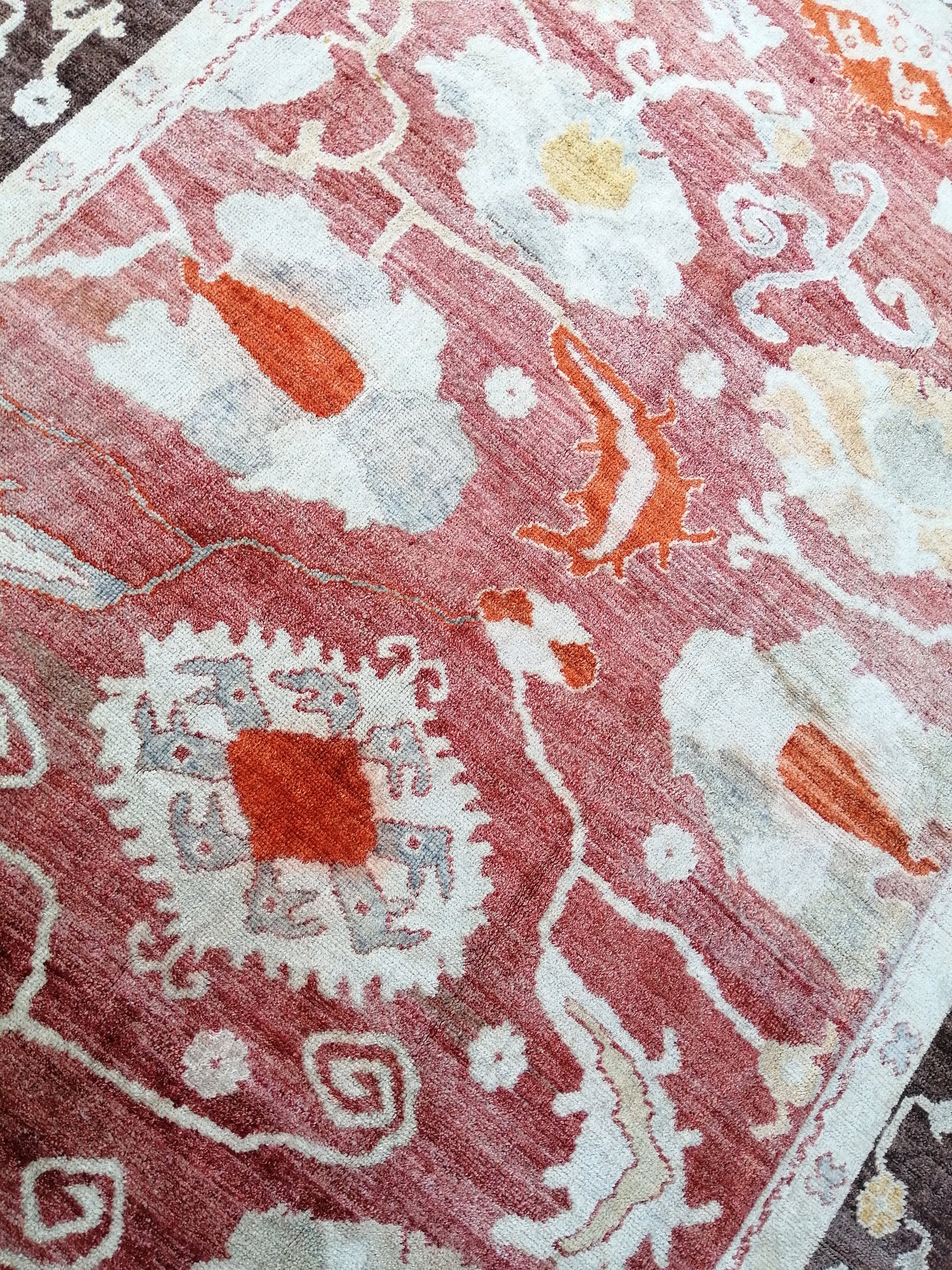 OUSHAK RUG, 8.9 x 11.6 Large Area Oushak rugs, Vintage Oushak Rug Wool Oushak Rug Hand Made Rugs, Authentic Oushak Rug 9x12 vintage Rug