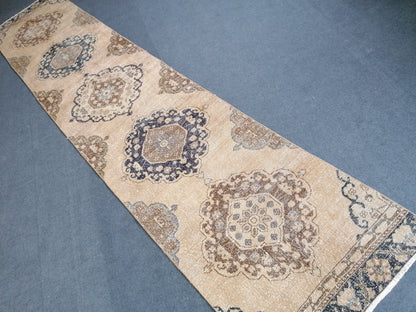 12,9x2'8 long runner rug, vintage runner,hallway rug
