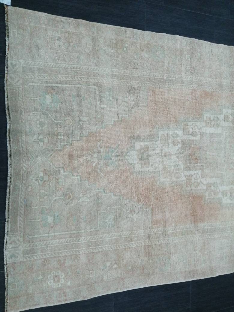 Muted Turkish Rug 5 x 10.7 Muted Oushak Rug, Oushak Rugs, Wool Oushak Rug, Muted Wool Rug, Vintage Rug, Hand Made Rug 5x11 ft