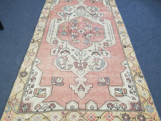 Turkish rug,vintage rug,vintage oushak rug,decorative turkish rug,kitchen rug, bohemian rug, traditional turkish decor,floor rug 7'6x4'2 ft