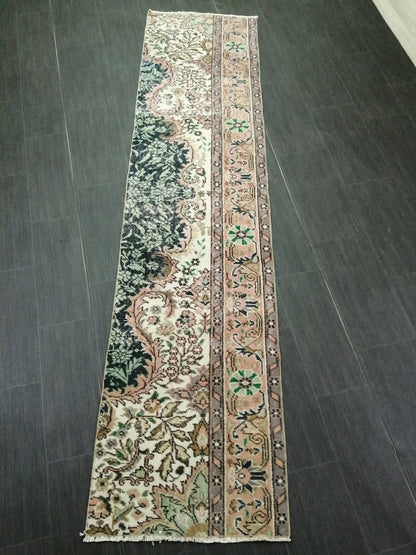 2.2 x 8.8 Oushak Runner Rug Turkish Runner Rug Vintage Runner Rug Hallway Runner Rug Kitchen Runner Rug Wool Runner Rug Wool Oushak Rug