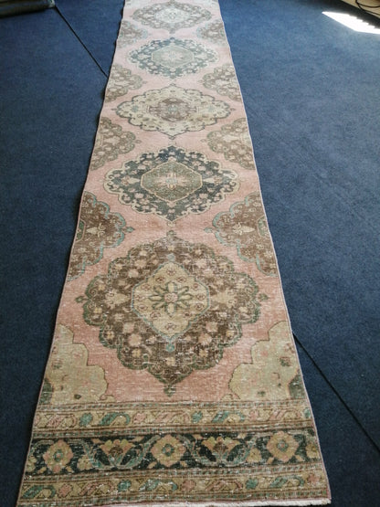11.10 x 2.5 Oushak Runner Rug Turkish Runner Rug Vintage Runner Rug Hallway Runner Rug Kitchen Runner Rug Wool Runner Rug Wool Oushak Rug
