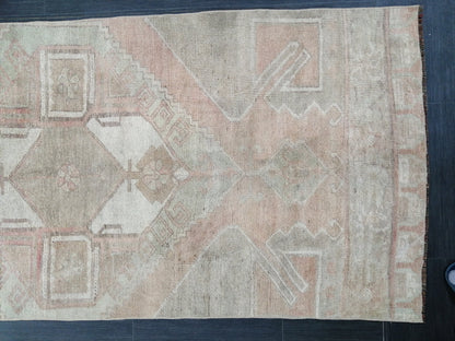 11.5 x 3.3  Muted Oushak Runner Rug Turkish Runner Rug Vintage Runner Rug Muted Hallway Runner Rug Kitchen Runner Rug Wool Runner