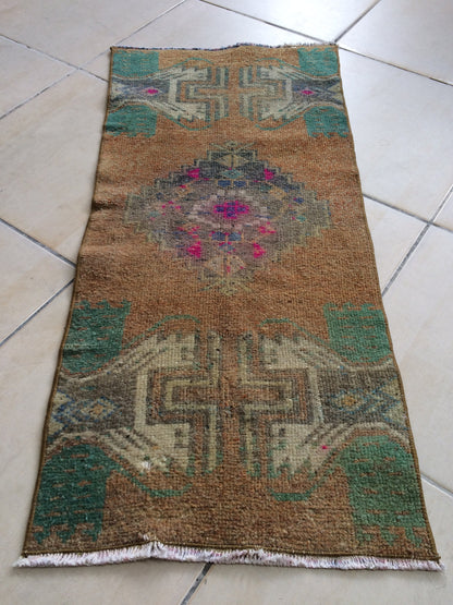 Turkish Mini Rug  Oushak Small Area Rug Turkish Rug Oushak Rug Hand Made Rug Vintage Rug