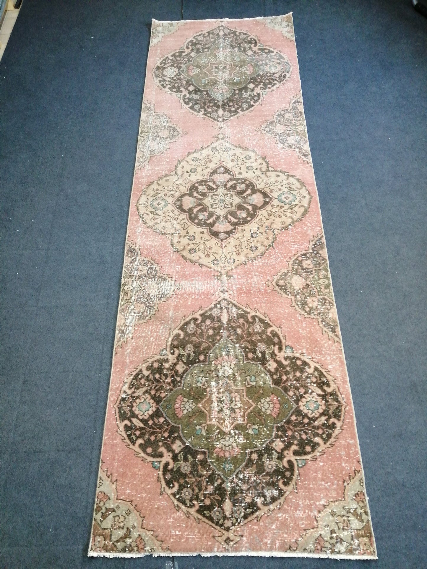 11 x 3.4  OUSHAK RUG TURKISH Oushak Rug Vintage Muted Oushak Runner Rug Faded Vintage  Rug Wool Oushak Rug Hand Made Rugs  Turkish Rug