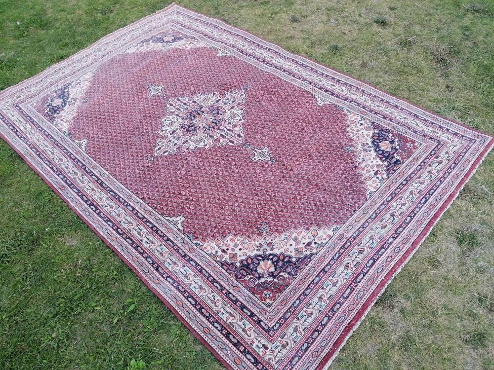 Morracon wool rug 6'3x9'3 vintage wool rug, oushak hand made rug, bohemian rug, living room rug